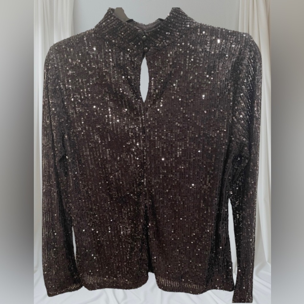 CeCe Black Sequin Top - Picture 3 of 12